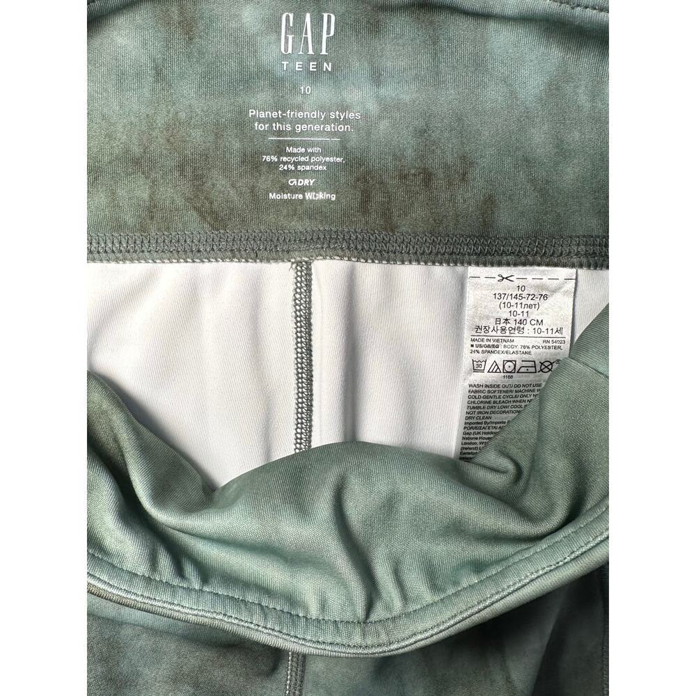Gap Teen Size 10 Leggings with Pockets, Green Tie Dye - Picture 3 of 7
